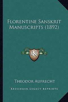 portada florentine sanskrit manuscripts (1892) (en Inglés)