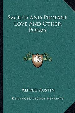 portada sacred and profane love and other poems