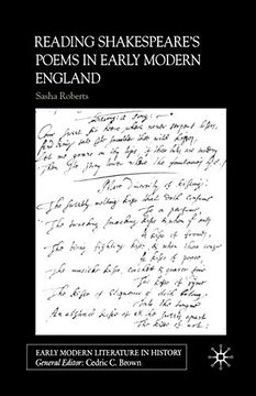 portada Reading Shakespeare’S Poems in Early Modern England (Early Modern Literature in History) 