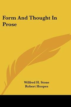 portada form and thought in prose (in English)