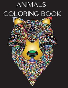 portada Animals Coloring Book: Stress Relieving Animals Designs for Seniors (en Inglés)