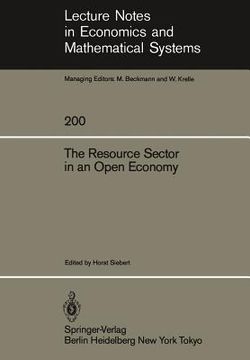 portada the resource sector in an open economy (en Inglés)