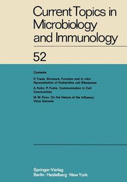 portada current topics in microbiology and immunology: ergebnisse der mikrobiologie und immunitatsforschung (en Inglés)