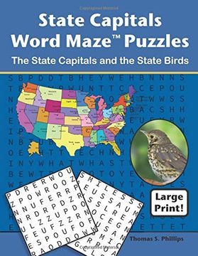 portada State Capitals Word Maze Puzzles: The State Capitals and the State Birds (Word Maze Puzzle Book) (en Inglés)
