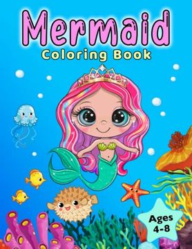 portada Mermaid Coloring Book: For Kids Ages 4-8 (en Inglés)