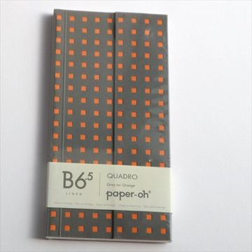 portada Grey on Orange Journal: Lined B6. 5 (Quadro) (en Inglés)