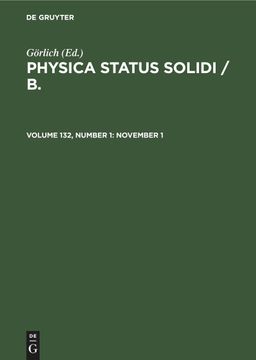 portada Physica Status Solidi / b. , Volume 132, Number 1, November 1 (in English)