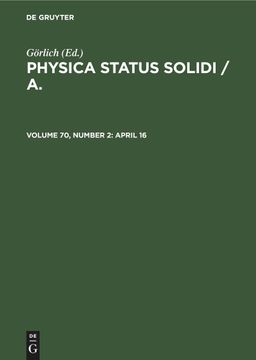 portada Physica Status Solidi / a. , Volume 70, Number 2, April 16 (en Inglés)