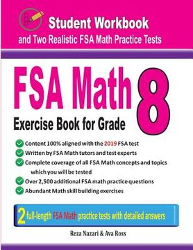 portada FSA Math Exercise Book for Grade 8: Student Workbook and Two Realistic FSA Math Tests (in English)