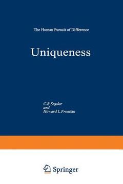 portada Uniqueness: The Human Pursuit of Difference (en Inglés)