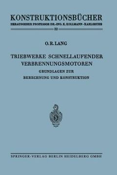 portada Triebwerke Schnellaufender Verbrennungsmotoren: Grundlagen Zur Berechnung Und Konstruktion (en Alemán)
