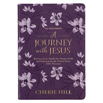 portada A Journey With Jesus 365 Devotions for Women, Purple Floral Faux Leather Flexcover 