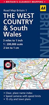 portada West Country & Wales Road Map (Aa Road Map Britain)