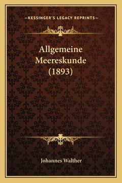 portada Allgemeine Meereskunde (1893) (en Alemán)