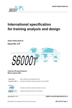 portada S6000T, International specification for training analysis and design, Issue 2.07: S-Series 2021 Block Release (en Inglés)
