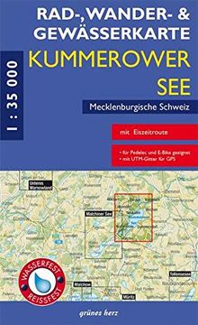 portada Rad-, Wander- und Gewässerkarte Kummerower See, Mecklenburgische Schweiz(Wasser- und Reißfest): Mit Dargun, Lelkendorf, Neukalen, mit Verchen,. Gewässerkarten Mecklenburgische Seenplatte)