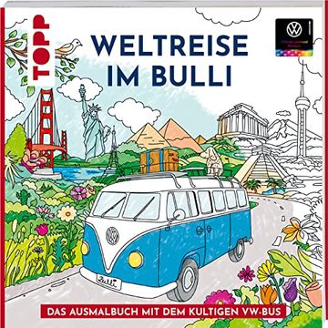 portada Colorful World - mit dem Bulli um die Welt: Das Offizielle Ausmalbuch mit dem Kultigen Vw-Bus (en Alemán)