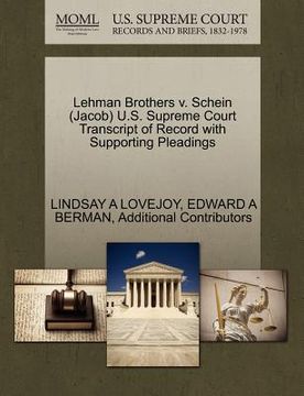 portada lehman brothers v. schein (jacob) u.s. supreme court transcript of record with supporting pleadings