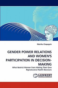 portada gender power relations and women's participation in decision-making