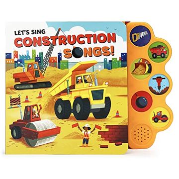 portada Let's Sing Construction Songs 6-Button Children's Song Board Book (en Inglés)
