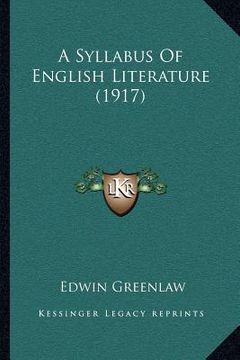 portada a syllabus of english literature (1917) (en Inglés)