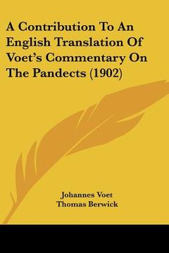 portada a contribution to an english translation of voet's commentary on the pandects (1902) (en Inglés)