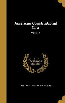 portada American Constitutional Law; Volume 1 (in English)