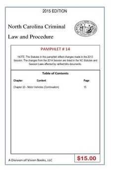 portada North Carolina Criminal Law and Procedure-Pamphlet 14 (en Inglés)