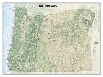 portada National Geographic Oregon Wall map (40. 5 x 30. 25 in) (National Geographic Reference Map)