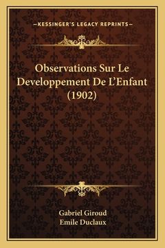 portada Observations Sur Le Developpement De L'Enfant (1902) (en Francés)