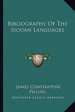 portada bibliography of the siouan languages (en Inglés)
