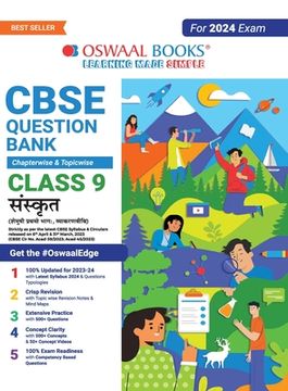 portada Oswaal CBSE Class 9 Sanskrit Question Bank (2024 Exam) (en Inglés)