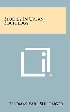 portada studies in urban sociology (en Inglés)
