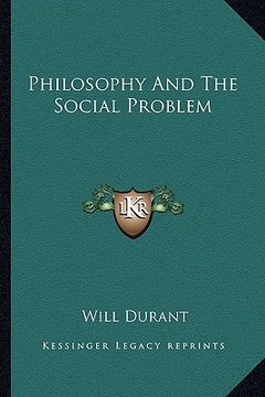 portada philosophy and the social problem (en Inglés)