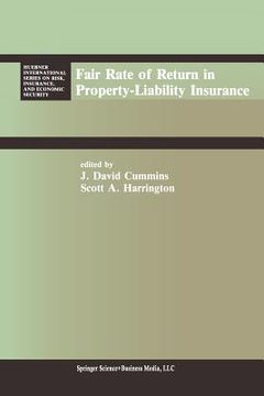 portada Fair Rate of Return in Property-Liability Insurance (en Inglés)