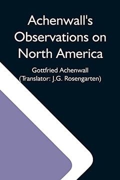 portada Achenwall'S Observations on North America (en Inglés)