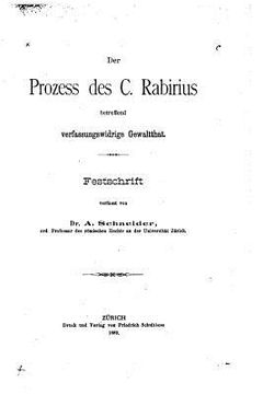 portada Der Prozess des C. Rabirius (en Alemán)
