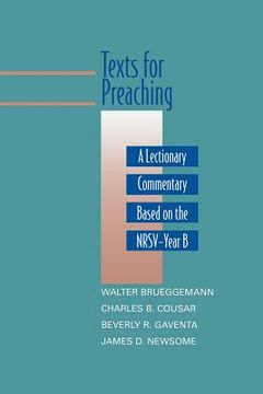 portada Text for Preaching, Year b: A Lectionary Commentary Based on the Nrsv Paperback (in English)