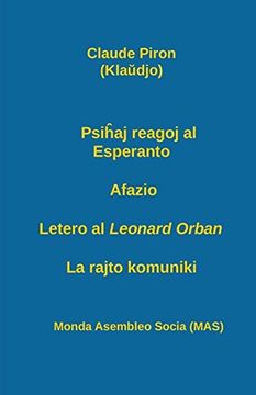 portada Psiĥaj reagoj al Esperanto; Afazio; Letero al Leonard Orban; La rajto komuniki. (MAS-libro)