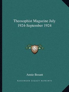 portada theosophist magazine july 1924-september 1924 (en Inglés)