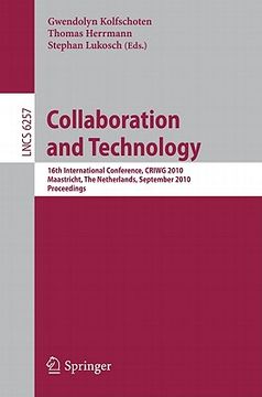 portada collaboration and technology: 16th international conference, criwg 2010, maastricht, the netherlands, september 20-23, 2010, proceedings (in English)