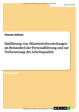 portada Einführung von Mitarbeiterbeurteilungen als Bestandteil der Personalführung und zur Verbesserung der Arbeitsqualität (German Edition)