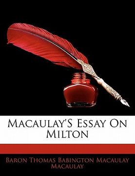 portada macaulay's essay on milton