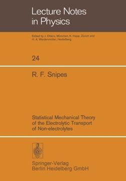 portada statistical mechanical theory of the electrolytic transport of non-electrolytes (en Inglés)