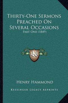 portada thirty-one sermons preached on several occasions: part one (1849) (in English)