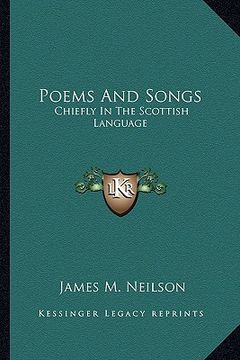 portada poems and songs: chiefly in the scottish language (en Inglés)