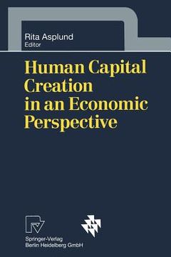 portada human capital creation in an economic perspective (en Inglés)