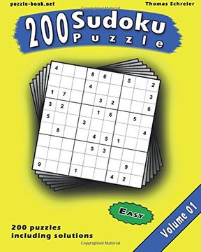 portada Sudoku: 200 Easy 9x9 Sudoku, Vol. 1: Volume 1 (200 Easy Sudoku)