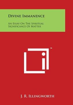 portada Divine Immanence: An Essay On The Spiritual Significance Of Matter