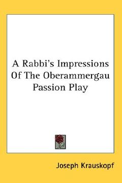 portada a rabbi's impressions of the oberammergau passion play